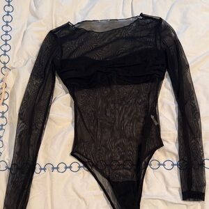 Edikted Black Sheer Bodysuit